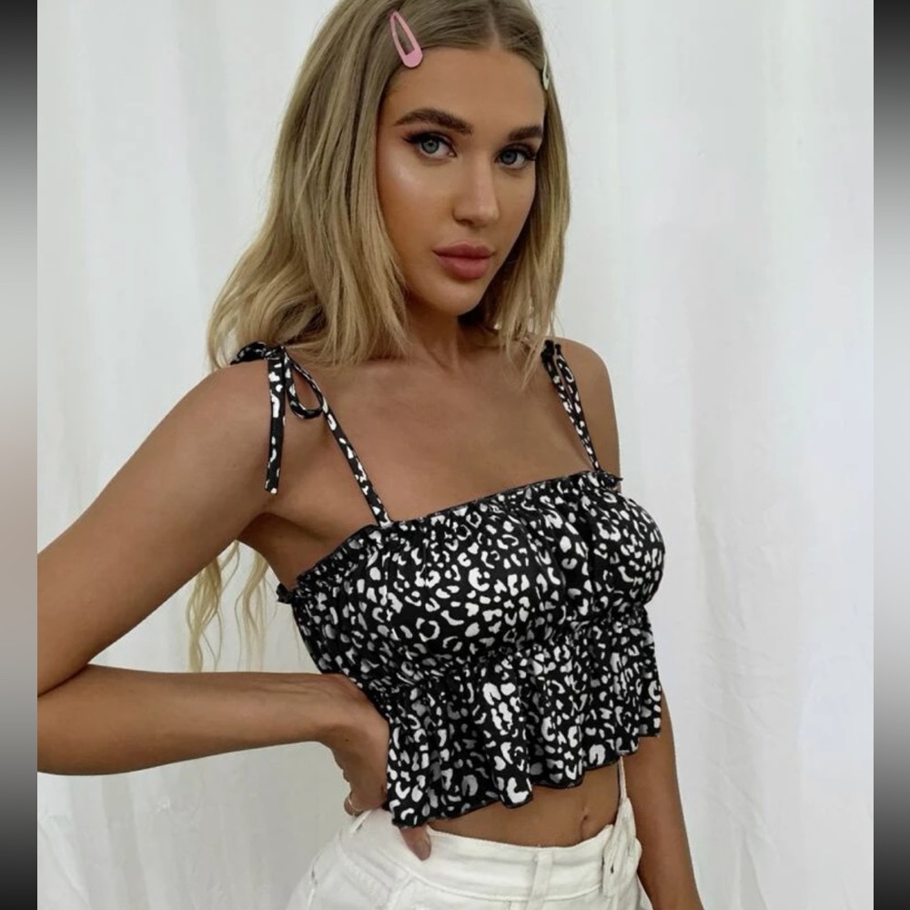 Knot Strap Leopard Cami Top